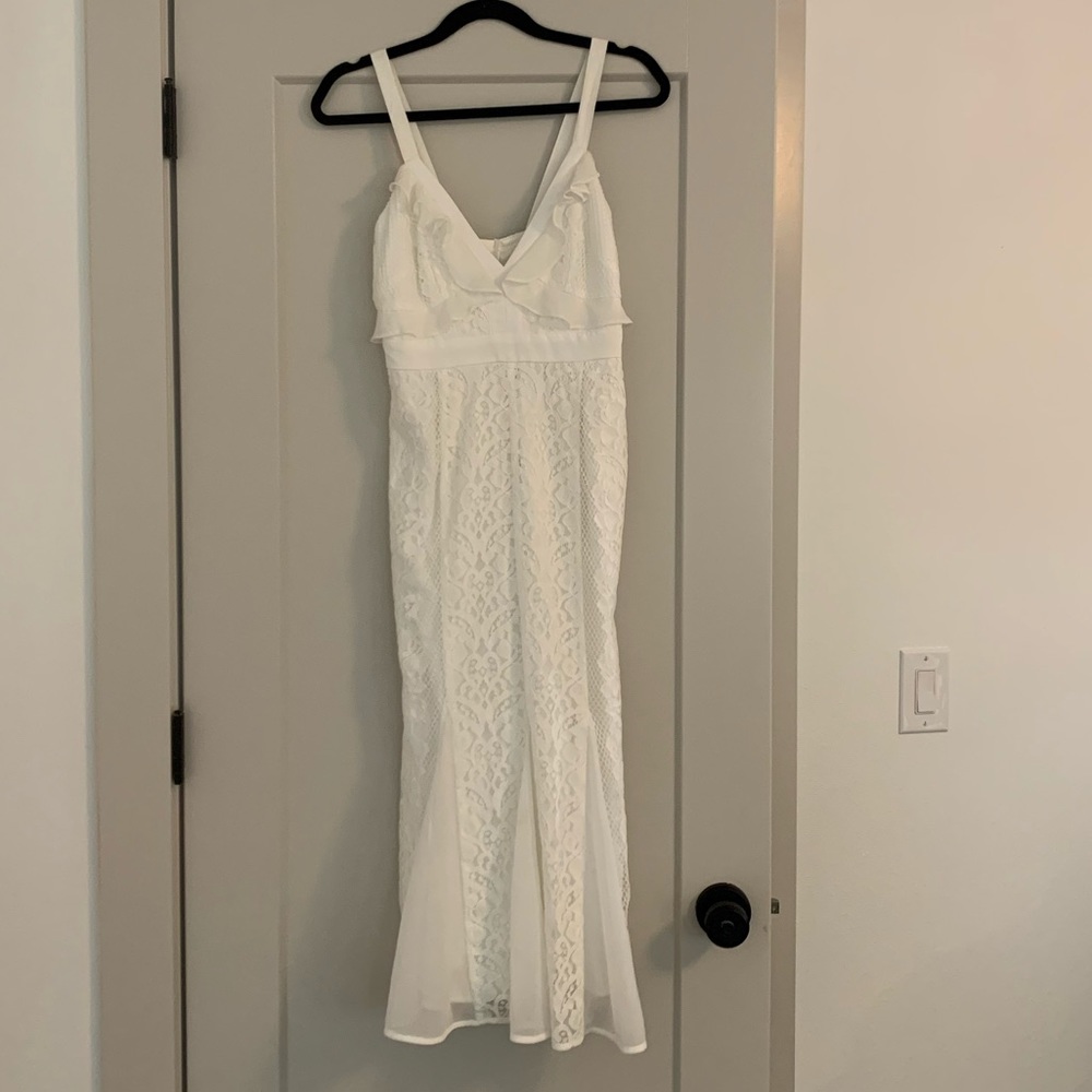 La Maison Talulah White Lace Midi Dress
